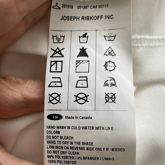 Joseph Ribkoff Slvless Boat Neck Floral Faux Wrap Lined Midi Dress Blk Wht Sz 4 - Picture 9 of 10